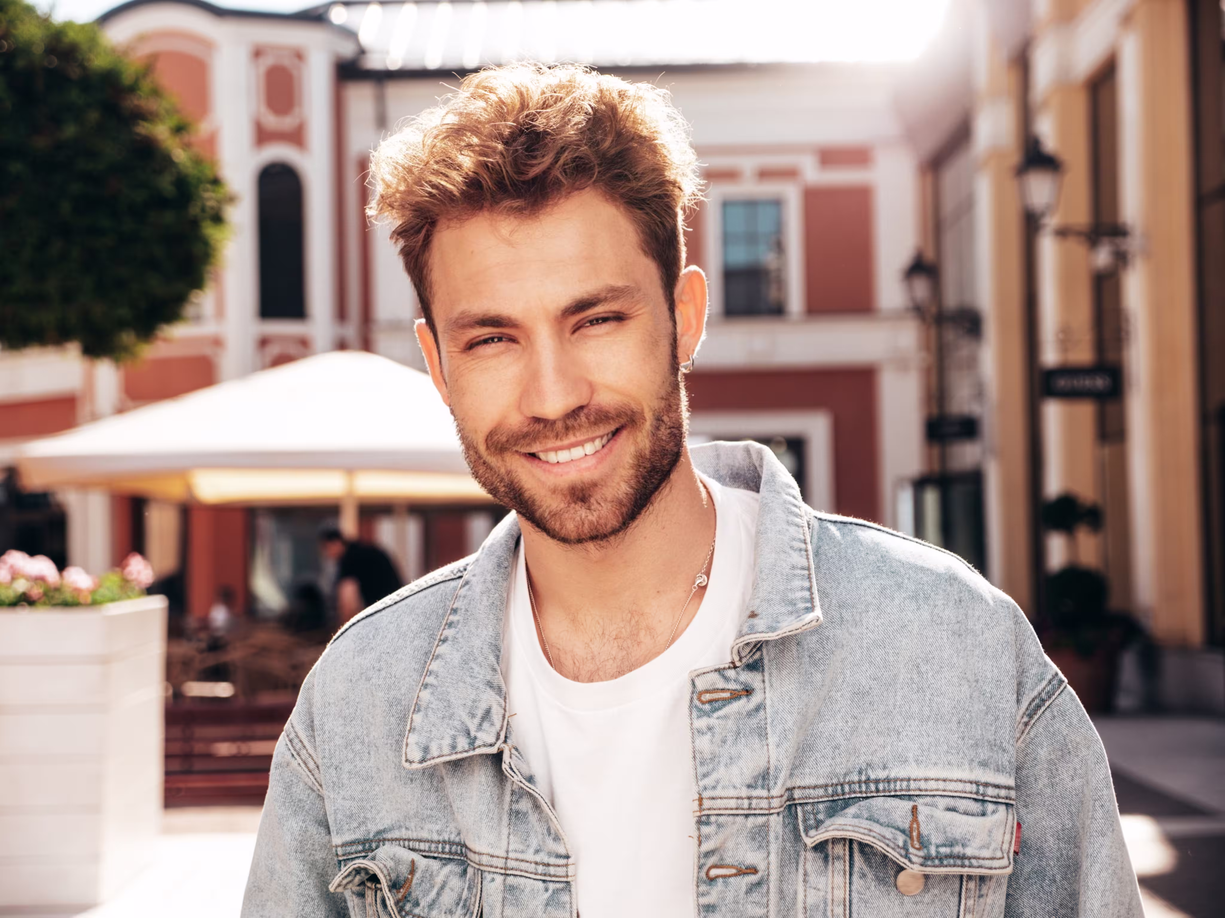 Happy patient walking through Istanbul streets