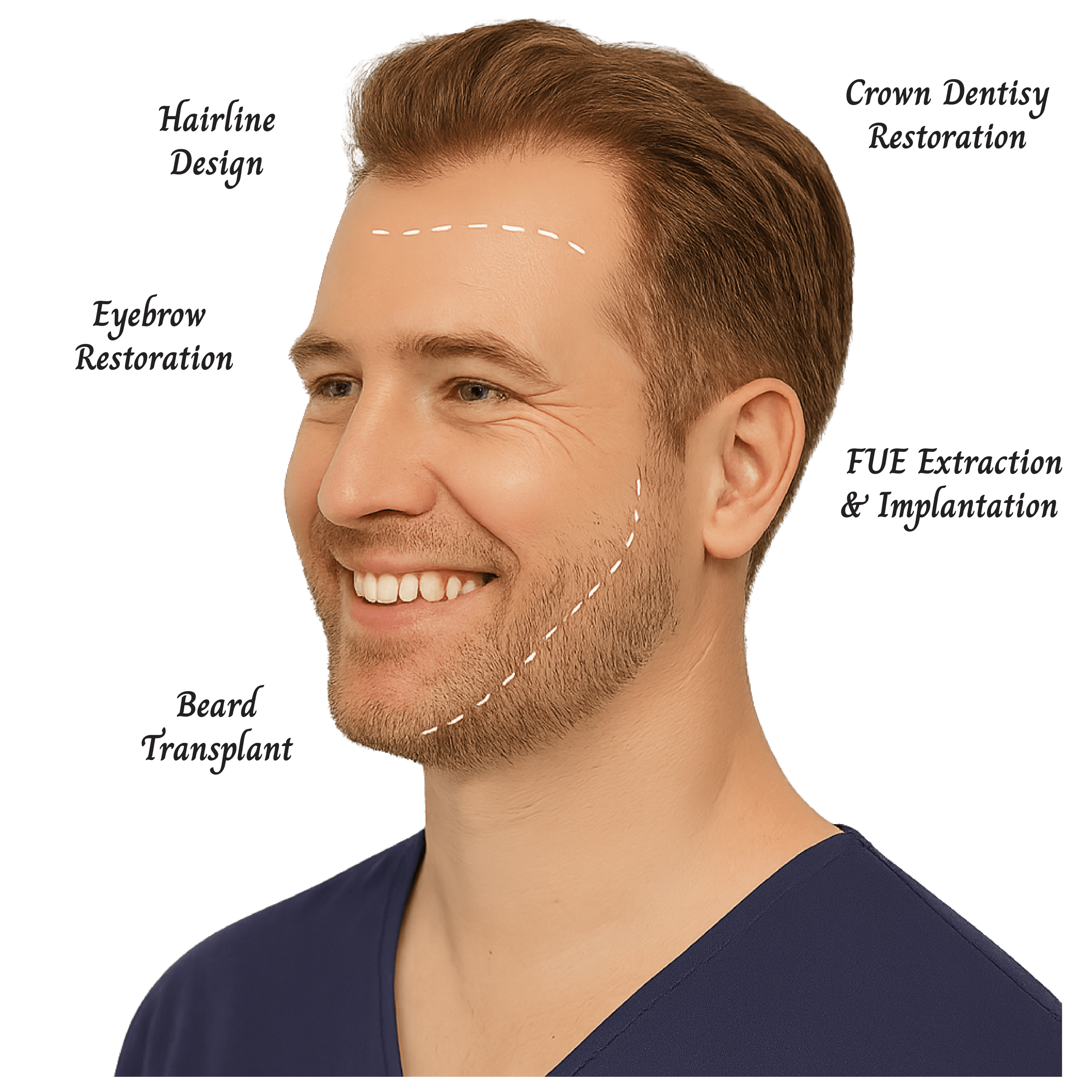 Hair transplant consultation illustration